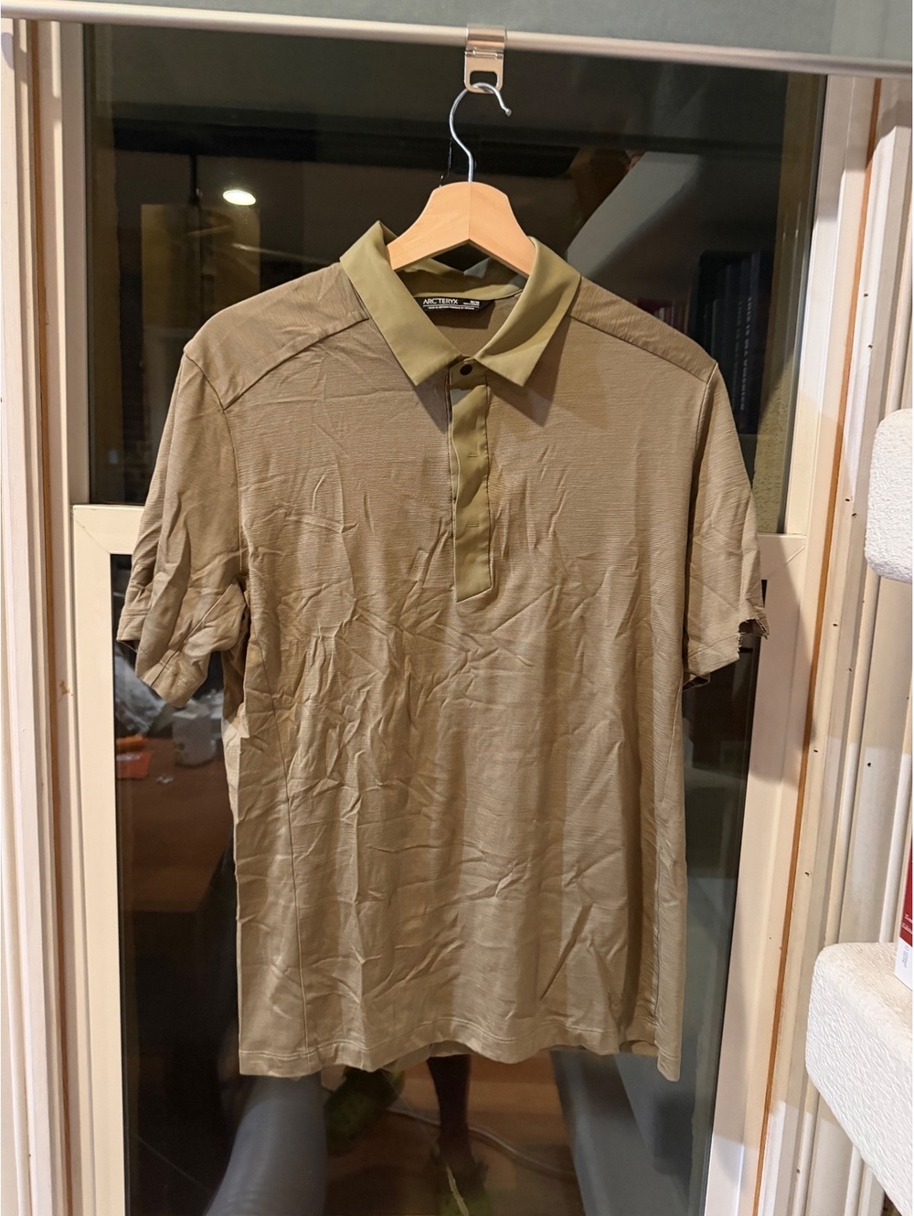 Arc'teryx olive short sleeve polo shirt